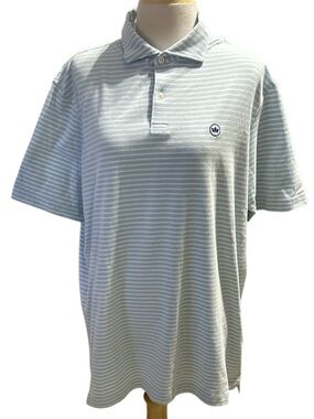 Peter Millar Crown Crafted Blue Stripe Polo – Size Large